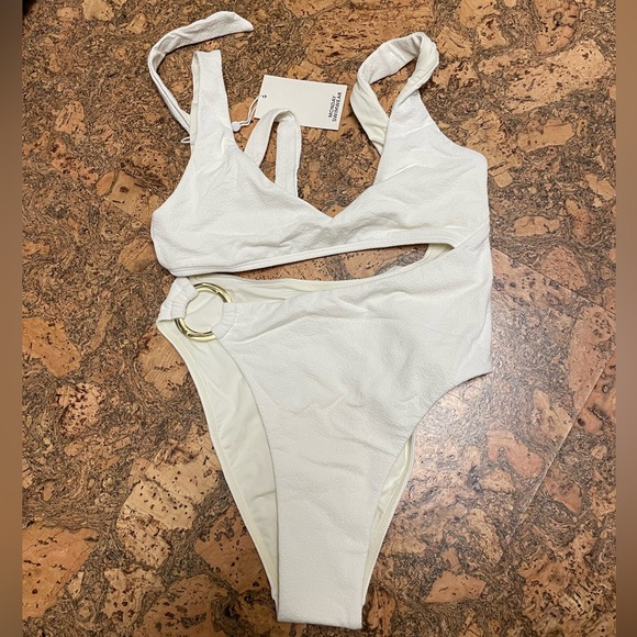 MONDAY SWIMWEAR ST. BARTH'S ONE PIECE - IVORY BOUCLE SIZE S - Picture 8 of 10